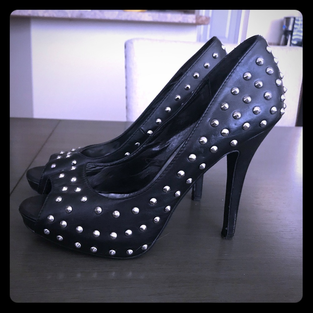 Black studded heels